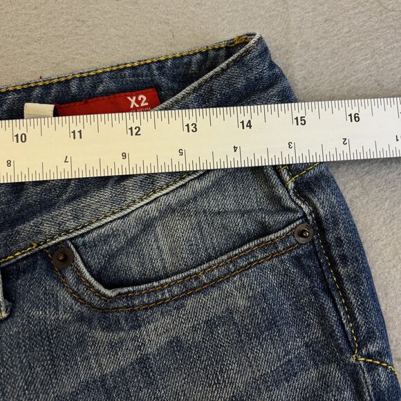 X2 Jeans Womens 6 Lowrise Bootcut Blue Quality Denim Slim W10 Short Y2K Pants - Picture 7 of 10